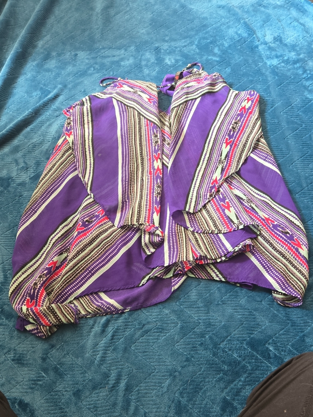 4/$20 Purple MXM Striped Women’s Halter Top